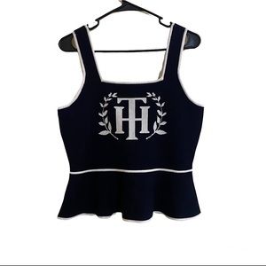 Tommy Hilfiger Black Peplum Sweater Tank | Size M